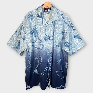 Southpole Authentic Denim Collection Shirt Mens XL Blue Short Sleeve Y2K